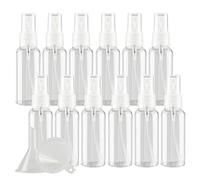 ZEOABSY 12 Pezzi 50ml Flaconi Spray Vuoti, Bottiglie Spray Trasparente Plastica Fine Nebbia Bottiglia Set da Viaggio, Flacone Spray Atomizzatore Vuoto con Pompa Nero, Alcool Profumo Sprayper
