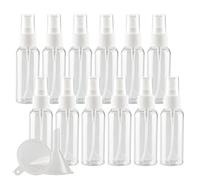 ZEOABSY 12 Pezzi 50ml Flaconi Spray Vuoti, Bottiglie Spray Trasparente Plastica Fine Nebbia Bottiglia Set da Viaggio, Flacone Spray Atomizzatore Vuoto con Pompa Nero, Alcool Profumo Sprayper
