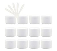 ZEOABSY 12 Pezzi Bianco Vasetti plastica 100 ml Crema Barattoli Vasetto Vuoto con Coperchio Imbottitura interna per Stoccaggio di Viaggi Polvere Maschera Cream gli occhi Balsamo Labbra DIY