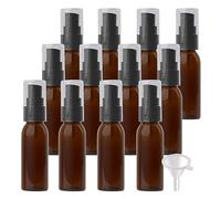 ZEOABSY 12 pezzis 30ml Marrone Flacone di lozione Con pompa Nero, 30ml Riutilizzabili Plastica Contenitori Cosmetici da viaggio, Bottiglia di lozione, Crema, olio detergente