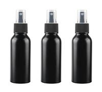 ZEOABSY 3 Pezzi 100 ml Bottiglie Spray Nero Vuote in Alluminio con Pompa Nera Fine Nebbia Flacone Spray per Cosmetica Acqua Profumo da Viaggio Riempibile, Imbuto