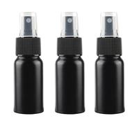 ZEOABSY 3 Pezzi 30 ml Bottiglie Spray Nero Vuote in Alluminio con Pompa Nera Fine Nebbia Flacone Spray per Cosmetica Acqua Profumo da Viaggio Riempibile, Imbuto