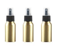ZEOABSY 3 Pezzi 50 ml Bottiglie Spray Oro Vuote in Alluminio con Pompa Trasparente Fine Nebbia Flacone Spray per Cosmetica Acqua Profumo da Viaggio Riempibile, Imbuto