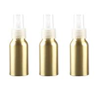 ZEOABSY 3 Pezzi 50 ml Bottiglie Spray Oro Vuote in Alluminio con Pompa Trasparente Fine Nebbia Flacone Spray per Cosmetica Acqua Profumo da Viaggio Riempibile, Imbuto