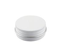 ZEOABSY 30 Pezzi Barattoli di alluminio 15ml a Vite Bianca Scatola in Alluminio Forma Rotondo, Vasetti per DIY Candele Cosmetico Caramella Gadget Balsamo Labbra, 2x Etichette e 5x Spatola