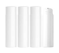 ZEOABSY 4 Pezzi 120ml NON RICARICABILE Flacone Airless Bianco da 120 ml con Dosatore, Vuoto Bottiglie di Pompa Contenitori per Viaggio Cosmetici - NESSUN TUBO INTERNO