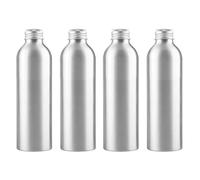 ZEOABSY 4 Pezzi 200 ml Bottiglia in Alluminio Argento con Coperchio in Alluminio Argento per Cosmetico Cosmetico Bagno Hotel la Cucina e il Lozione Corpo Doccia Shampoo Gel Dispenser Viaggio