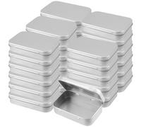 ZEONHAK 30 scatole rettangolari in metallo argentato, con coperchio, 94 x 61 x 20 mm, scatola portaoggetti per caramelle e piccoli oggetti