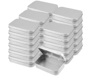 ZEONHAK 30 scatole rettangolari in metallo argentato, con coperchio, 94 x 61 x 20 mm, scatola portaoggetti per caramelle e piccoli oggetti