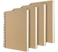 ZEONHAK Confezione da 4 quaderni a spirale formato A4, 60 fogli/120 pagine, 160 g/m², rilegatura a spirale, blocco A4 per schizzi e schizzi