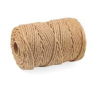 ZEONHAK Corda di iuta naturale da 5 mm, corda di canapa intrecciata da 100 m, corda di iuta marrone per tiragraffi, spago per bagagli, artigianato