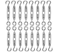 ZEONHEI 16 tenditori M4, in acciaio inox 304, con gancio e occhiello regolabile per appendere e serrare, 10,5-14,5 cm, portata 40 kg