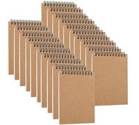 ZEONHEI Confezione da 20 quaderni a spirale A6 vuoti, 30 fogli/60 pagine di carta comune da 160 g/m², blocchi da disegno, copertina rigida marrone, per pittura, schizzi, disegno