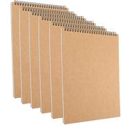 ZEONHEI Confezione da 6 blocchi da disegno a spirale A4, 30 fogli/60 pagine da 160 g/m², blocchi da disegno con copertina in carta kraft marrone, per pittura, schizzi, disegno