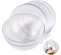 ZEONHEI Set da 40 ornamenti trasparenti da 10 cm, in plastica trasparente, per decorazioni natalizie, per matrimoni, feste, decorazioni per la casa, fai da te