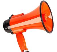 ZEONIK Megafono Altoparlante megafono Portatile da 30 Watt Regolazione del Volume Scorrevole con Sirena incorporata Leggero Portatile per Sport Indoor e Outdoor Megafono da Stadio