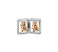 Zep 8735DL Collection - Cornice portafoto Doppia per 2 Foto Metallo Placcato Argento 3,5 x 4,5 cm