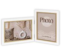 Zep Doppia cornice Ayas 2 foto 13 x 18 cm verticale e orizzontale, BIANCO E MARRONE, CV437