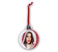 Zep Photo Snow Flake Gold - Pallina di Natale con Foto (Red Glitter)