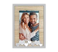 Zep Portafoto da Tavolo per Foto Verticale 10x15 cm - Cornice Legno Design con Cuori per San Valentino - Regalo per Innamorati o Amici
