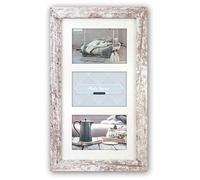 ZEP - S. r. l. Nelson 6 3Q Cornice portafoto in Legno, Legno, Bianco, per 3 X Immagine Formato 10 x 15 cm,