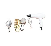 ZEPFJHE 1/12 Set per la cura dei capelli in miniatura Accessori per la casa delle bambole Include pettine asciugacapelli Realistico Mobili da bagno Impostazione scena Set di accessori per la casa