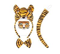 ZEPFJHE 1/3/4/5 Kid Animal Tigre Costume Set Orecchie Fascia Papillon Tutus Coda Accessori Per Halloween Cosplay Party Tigre Costume Set