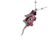 ZEPFJHE 1 pezzo coppia collana girocollo gotico serpente cuore fascino collana di corrispondenza catena regolabile gioielli gotici per lui/lei collana catena regolabile per le donne, Misura unica