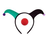 ZEPFJHE 1 set di fasce per capelli da clown in colori vivaci con naso per feste di Halloween, ideali per artisti e appassionati di feste, fascia dai colori vivaci