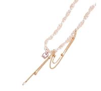 ZEPFJHE 1. Set Orecchini Pendenti E Collane Con Pendente Quadrato Moderno In Pietra Vetro Per Le Donne Gioielli Quotidiani Feste Nappe Frange Set Gioielli Regalo Delle Donne