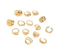 ZEPFJHE 12 anelli traforati geometrici con perle incastonate da collezione, leggeri mix e abbinamento, decorazione per dita irregolari, elegante grappolo per feste serali, Misura unica, come descritto