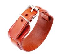 ZEPFJHE 2. Braccialetto vintage in pelle a doppio strato regolabile con fibbia punk accessorio unisex gotico punk polsino per festival musicali, Misura unica, come descritto