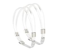 ZEPFJHE 2 lacci elastici regolabili per scarpe da donna tacco alto con strass impreziositi scarpe allentate cinghie sandali cintura scarpe lacci antiscivolo, Semicirco Trasparente, Taglia unica