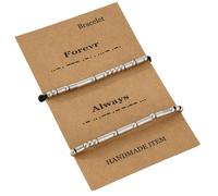 ZEPFJHE 2 Pari Braccialetti In Codice Morse Unico Braccialetti Per Perle Bracciale Artistico Perfetto Per Trendsetter Giovanili Da Alla