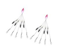 ZEPFJHE 2 pezzi ad alta efficienza ombrello esche da pesca rig leggero 5 braccio rigs testa nuoto esche pesca in mare facile da usare EVA metallo rig