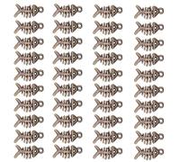 ZEPFJHE 40pcs lisca di pesce fascino accessorio per gioielli forniture artigianali in lega robusta ciondoli a lisca di pesce in retro finitura bronzo parti gioielli, Misura unica, come descritto, come