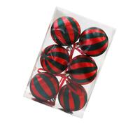 ZEPFJHE 6 palline di Natale a righe, 8 cm, in schiuma infrangibile, da appendere, per ghirlande di alberi, decorazioni per le vacanze, sicure e adatte ai bambini