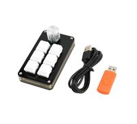 ZEPFJHE 6 Tasti Tastiera Con 1 Manopola Gioco Personalizzabile Editing Video Programmazione Piccola Macro Tastiera Retroilluminata