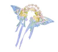 ZEPFJHE Accessorio per capelli multiuso in stile cinese, con fiori di seta e nappe, portatile, per occasioni festive, elegante fascia per festival
