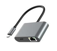 ZEPFJHE Adattatore Ethernet rapido da USB C a RJ45 2500 Mbps con ricarica rapida da 100 W, custodia in lega di alluminio per una connessione stabile