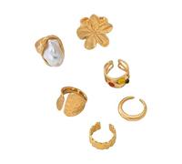 ZEPFJHE Anelli in lega regolabili a tema punk, 6 pezzi, per giunture o dita, alla moda, unisex, set di gioielli per lo styling degli accessori per adulti alla moda