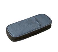 ZEPFJHE Astuccio espandibile a doppio strato, organizer per penne di grande capacità, borsa da viaggio per cosmetici, per scuola, ufficio, astuccio retrattile, Ciano