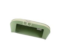 ZEPFJHE Astuccio in pelle di grande capacità, organizer per penne portatile, astuccio da viaggio per trucchi per studenti, adolescenti, custodia a forma di conchiglia, Verde