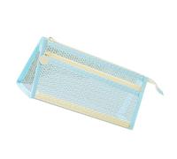 ZEPFJHE Astuccio in rete per forniture scolastiche, supporto trasparente a 2 sezioni per strumenti di scrittura e accessori, astuccio a rete a doppio strato, astuccio trasparente per matite e matite