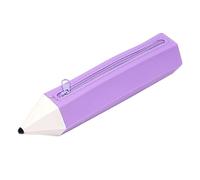 ZEPFJHE Astuccio in silicone a forma di matite per matite, morbido, facile da pulire, per pennarelli, forniture artistiche, custodia in silicone a forma di astuccio, Viola