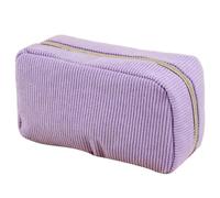 ZEPFJHE Astuccio in velluto a coste di grande capacità, astuccio grande in velluto a coste per penne, organizer da viaggio, borsa per cosmetici, scatola per la scuola con scomparti, Viola lavanda