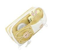 ZEPFJHE Astuccio per matite ad alta capacità, 8 sezioni, in poliestere, multistrato, per scuola, ufficio, 23 x 12 x 8 cm, astuccio per penne in poliestere per impiegati in ufficio, Giallo