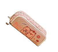 ZEPFJHE Astuccio per matite con cartoni animati, in tela, con scomparti multipli, organizer per matite, borsa da viaggio per cosmetici, borsa per studenti, donne, adulti, astuccio Capybara, Colore