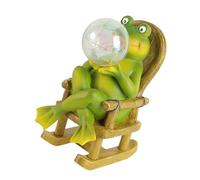 ZEPFJHE Bella Rane Figurine Scultura Giardino Con Energia Solare Illuminazione Modello Statua Per Spazio Esterno Display Accessori Rane Ornamento