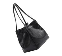 ZEPFJHE Borsa a secchiello metallica moderna con manico superiore grande capacità casual da ufficio borsa da donna elegante borsa da sera per tutti i giorni, Nero , One Size